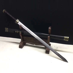 双槽乌木汉剑 浙江省工艺美术大师季劭聪 未开刃长剑真剑古风
