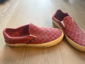 VANS 红色棋盘格一脚蹬 44.5