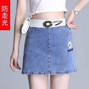 带安全裤牛仔短裤松紧腰牛仔短裤女裤裙2021新款夏高腰防走光