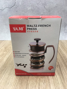 YAMI亚米 华尔兹法压壶 玻璃冲茶器家用咖啡壶 不锈钢滤压