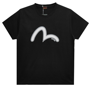 evisu福神潮牌经典款基础t恤女士黑色短袖韩国正品代购 全