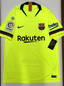 耐克巴塞罗那巴萨1819赛季客场球员版球衣 梅西西甲联赛印字