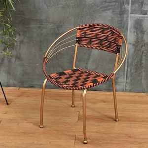 藤椅小滕椅子靠背椅单人家用简约塑料编织椅子小腾椅竹椅户外休闲
