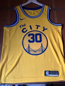 库里复古黄色电车球衣l码