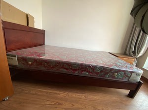郭氏家具实木单人床120×200带床垫,沈阳自取