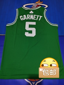 包邮#nba球衣 加内特5号凯尔特人绿色球衣