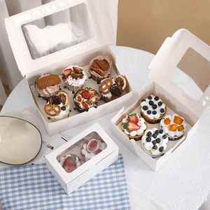 纸杯蛋糕包装盒椰子冻礼盒马芬盒下午茶蛋挞甜品盒杯子蛋糕打包盒