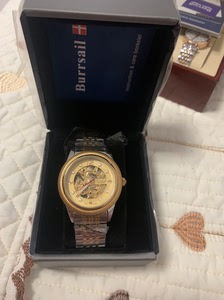 小麦gogogo淘宝burrsail巴塞尔 月相镂空防水自动机械