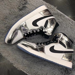 正品转让air jordan 1 aj1伦纳德液态银镜面电镀