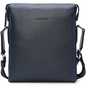 红谷hongu男士单肩包牛皮斜挎包商务休闲男包 h52240