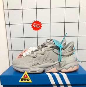 ozweego灰粉色橄榄绿纯黑武士珍珠烟灰男女情侣低帮鞋带