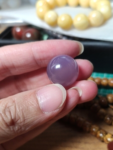 保山南红冰紫单珠 尺寸17.7mm 浓紫 配串神器