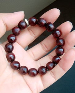 极品鬼见愁无患子佛珠手串 天然野生酒红色 同树籽12mm