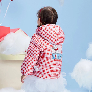 mini peace 太平鸟童装女幼童冬季温暖小飞象羽绒服连