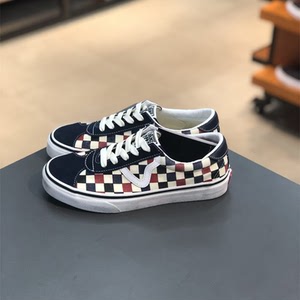 vans sport 彩色棋盘格水洗做旧男女休闲板鞋