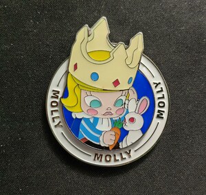 泡泡玛特 molly 冰箱贴 金色徽章