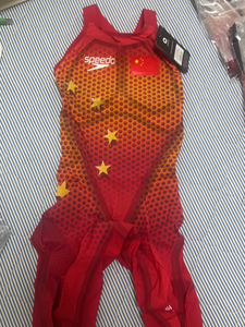中国冰雪致敬奥运系列女士专业比赛训练速干连体五分平角泳衣0人付款