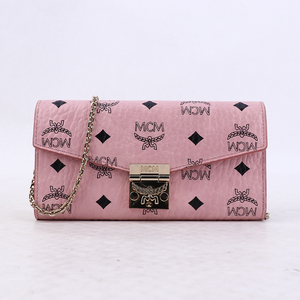 【99新】mcm 女包 粉色链条包单肩斜挎包