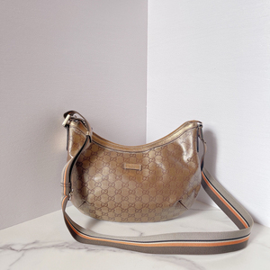 gucci 古驰金色豌豆半月型月牙中古单肩斜挎包 尺寸33*