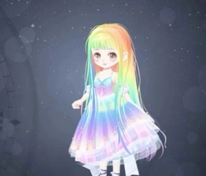 彩虹头发的动漫头像图片