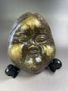 日本面具.纯铜阿多福.老物件有磨损.特