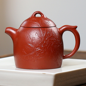 新品特惠 实力派张伟 全手工秦权紫砂壶 240cc 朱泥名家正宗茶壶