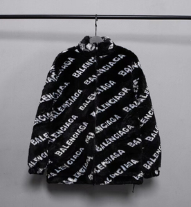 bal巴黎世家宽松羊羔绒毛男女同款外套