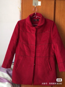 全新呢子大衣外套女，大码，衣长81，胸围112，深红色，带内