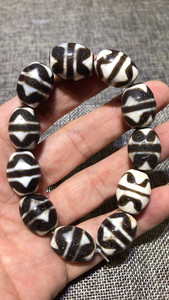 西藏收来的虎牙马牙老天珠手链手串