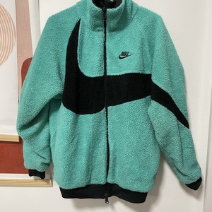 nike 大钩logo运动夹克外套男款蓝色 耐克 摇粒绒 抓