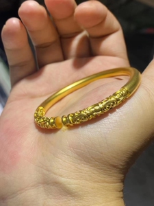 古法工艺金箍棒手镯开口手镯,金重可以定制40到300克,个性