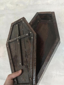 时堪优品淘宝西方西式棺材长方形纯实木骨灰盒杉木精品寿盒土葬火化