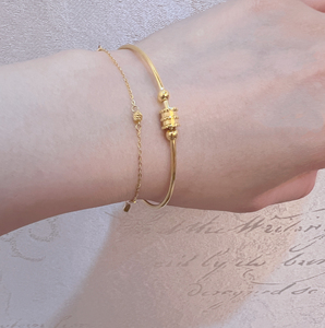 梦金园黄金足金小蛮腰 珠珠 手镯手链