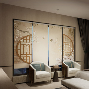 【品4质保证】窗帘卷拉式客厅房间软隔断帘办公室屏风帘挂帘升降