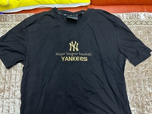 mlb官方 男女情侣金标运动t恤圆领大logo短袖24春季新