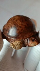 麻梨疙瘩老黑料手把件文玩小乌龟把件纯手工精雕全新 包邮