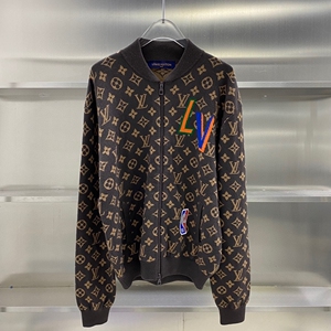 男士休闲外套lv针织夹克彩色刺绣字母上衣经典羊毛衫