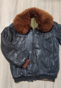 鹿皮59式冬季飞行服,鹿皮完美无瑕,超豪华大毛领,棉内里,一