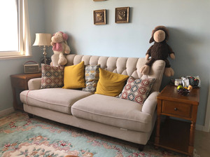 帝标布艺沙发-美式沙发，客厅儿童房改造要去掉沙发，结婚时买的