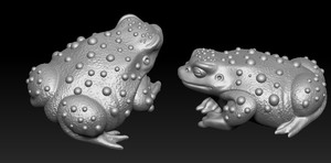 三维立体图圆雕图stl文件癞蛤蟆青蛙蟾蜍摆件雕刻机3d模型