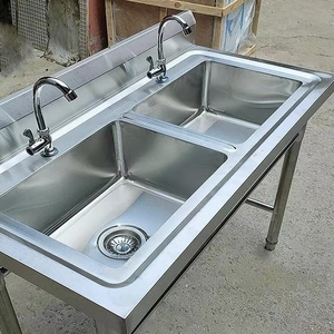 【清仓捡漏】全包邮商用不锈钢水槽水池双槽三池洗菜盆洗碗消毒池