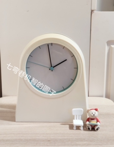 宜家绝版北欧时钟限量书挡挂钟白色座钟实物实拍图家居摆件
