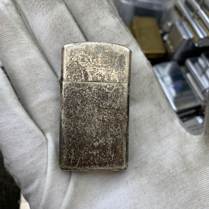 纯银窄机zippo打火机60-70年代的老货大斜底绝版了
