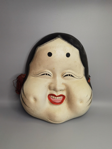 日本面具.阿多福.陶制.大号