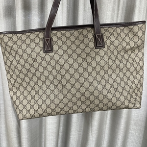 gucci 经典老花 tote 购物袋 单肩包 拉链款 大号