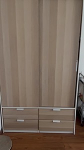 宜家衣柜，特里索系列2门衣柜，推拉门带4抽屉衣柜，长1.2米