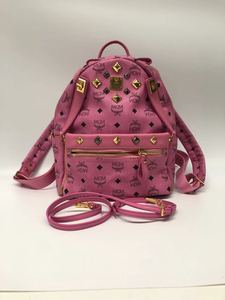 mcm 粉色 子母双肩包/小书包/肩背包