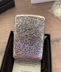 zippo白铜盔甲精雕五面日版唐草拍下关注店铺送火石棉芯