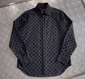 louis vuitton lv路易威登衬衫黑色植绒衬衣