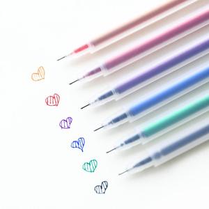 韩国文具用品简约透明磨砂水彩笔彩色笔中性笔0.5mm水笔